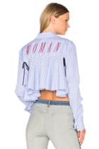 Back Ruffle Striped Shirt