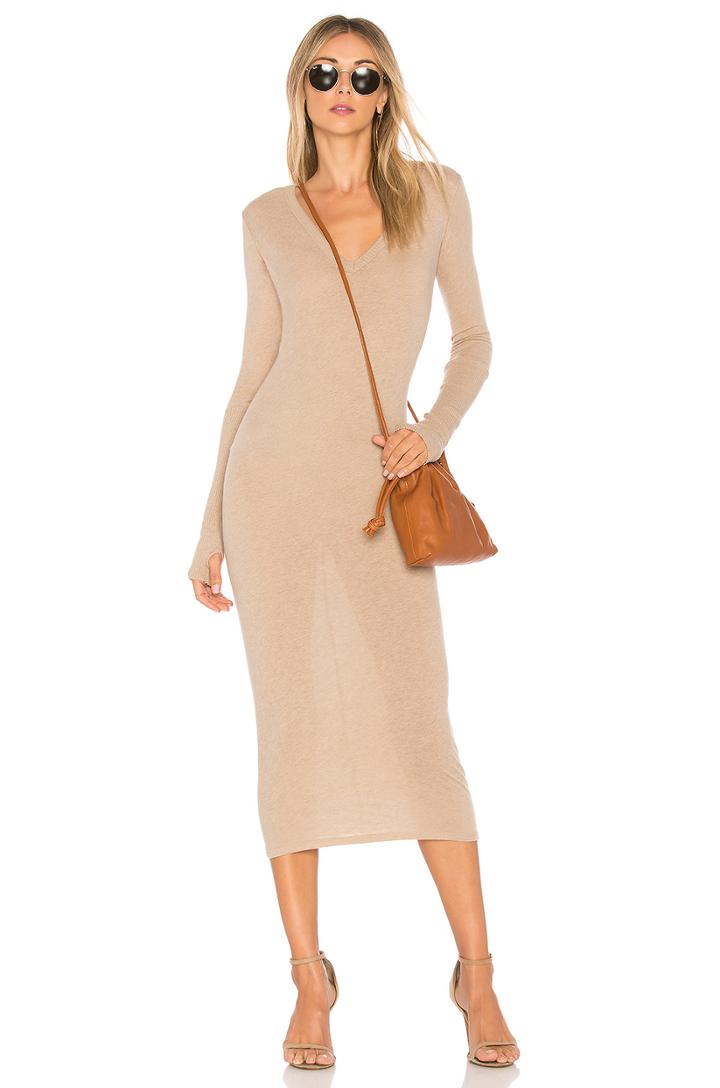 Rib Long Sleeve Dress