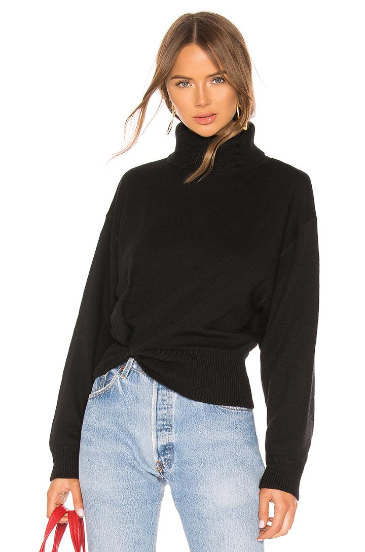 Twist Detail Turtleneck Sweater