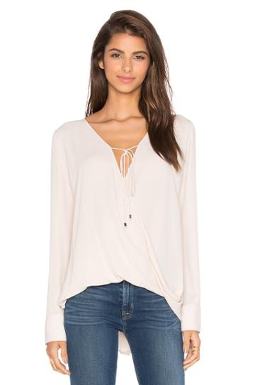 Long Sleeve Wrap Blouse