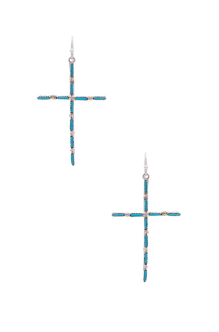 Calico Cross Earring