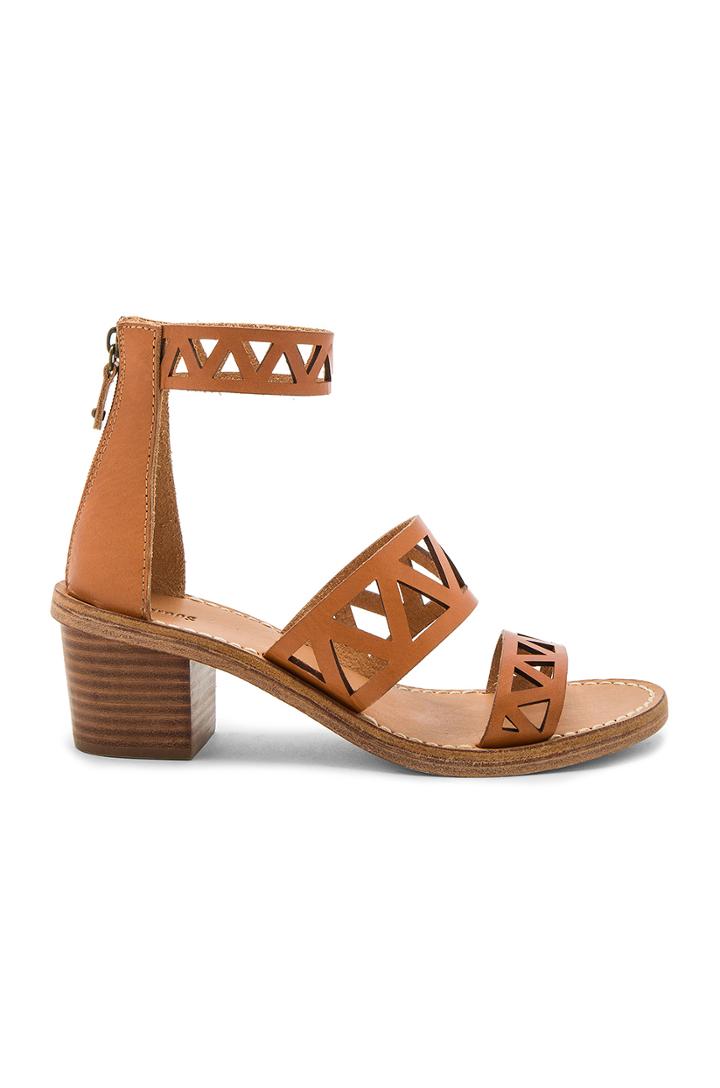 Geo Laser Cut Mid Heel Sandal