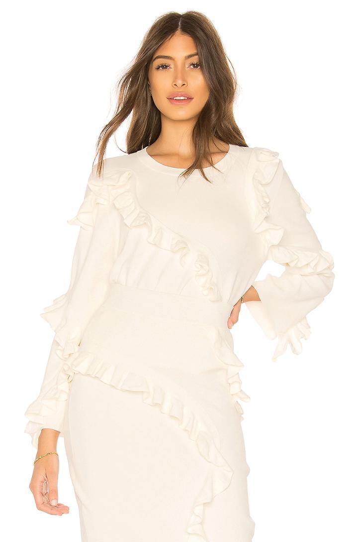 Abstract Ruffle Pullover