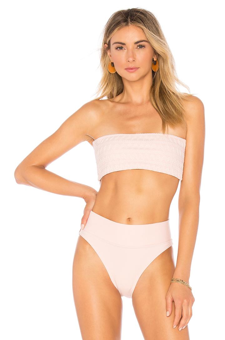 Smocked Bandeau Bikini Top