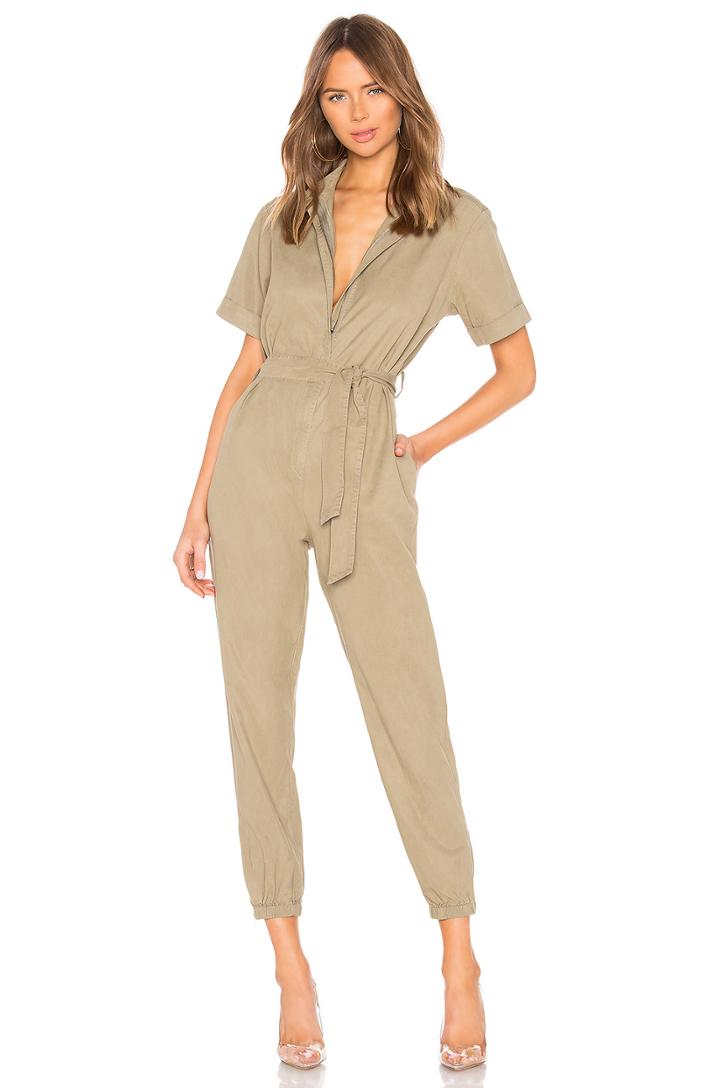 Short Sleeve Side Zip Detail Jumpsuit