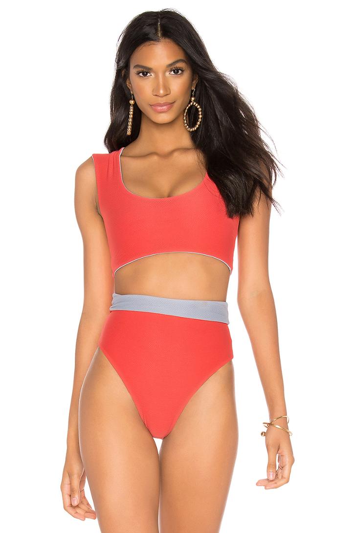 Double Cap Reversible Bikini Top In Cuban May Gray