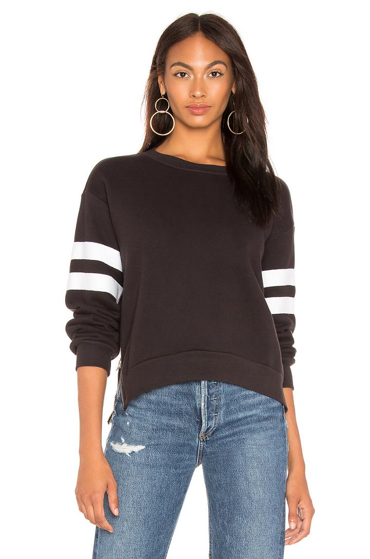 Side Zipper Crewneck Sweatshirt