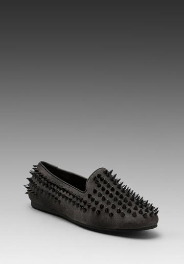 Unif Hellraiser Spiked Flat In Grey Black