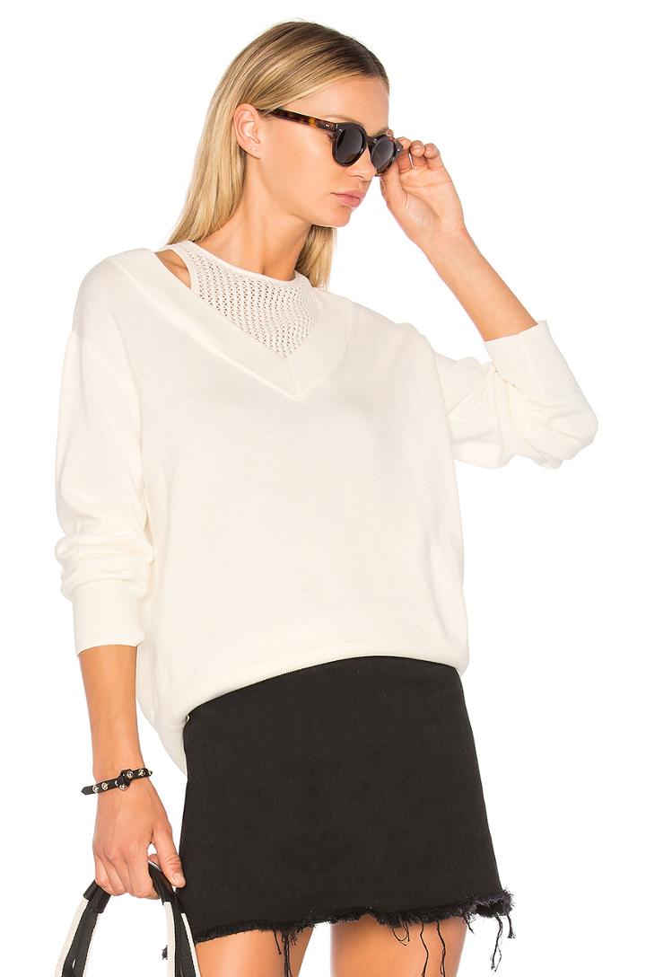 Deep V Sweater With Inner Tank