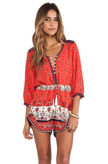 Spell & The Gypsy Collective Desert Wanderer Playsuit In Red