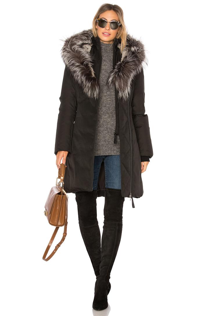 Teena Jacket With Fox And Rabbit Fur