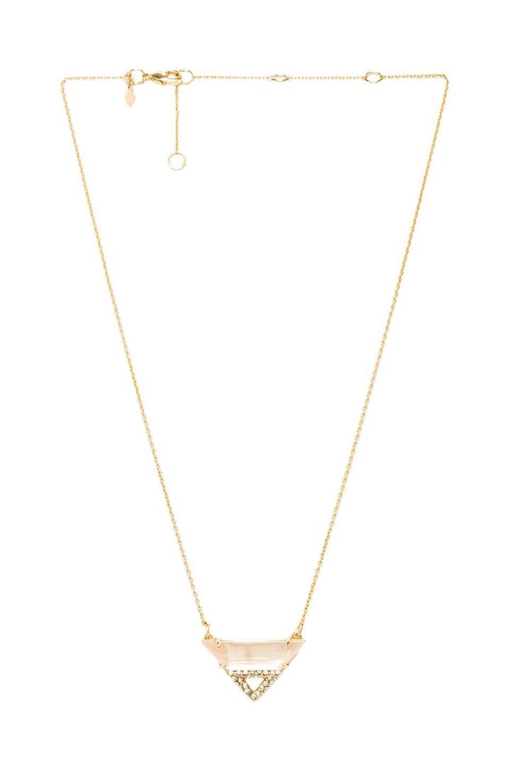 Alexis Bittar Triangle Pendant Necklace In Metallic Gold