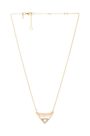 Alexis Bittar Triangle Pendant Necklace In Metallic Gold
