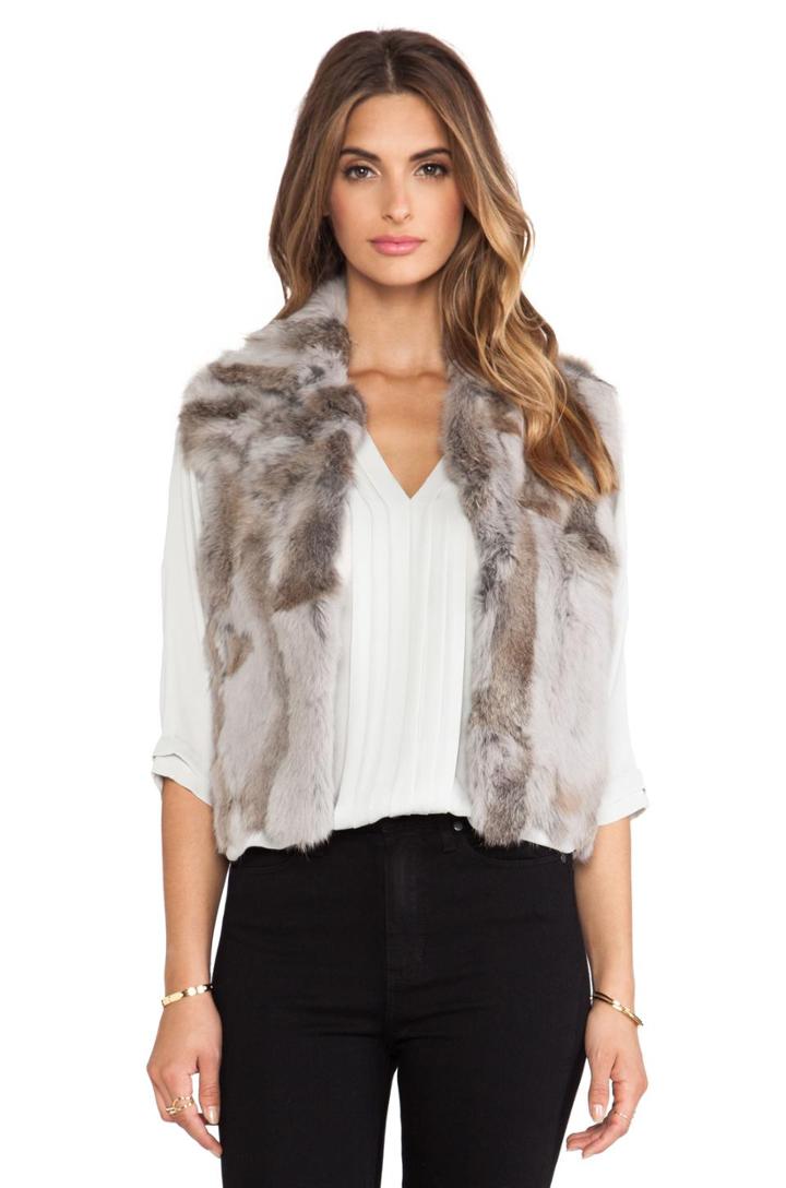 Textured Rabbit Fur Vest