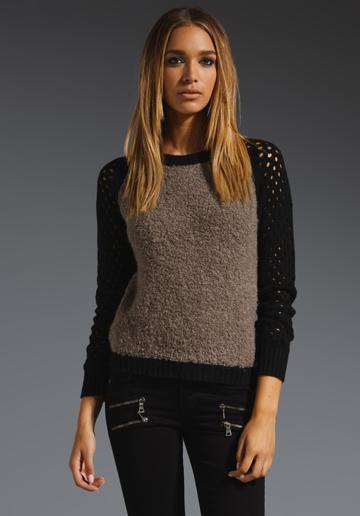 Graham & Spencer Color Block Sweater In Taupe