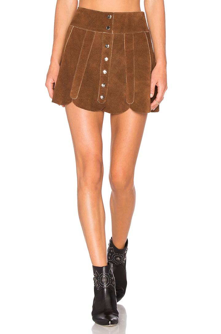 X Revolve Scalloped Snap Skirt