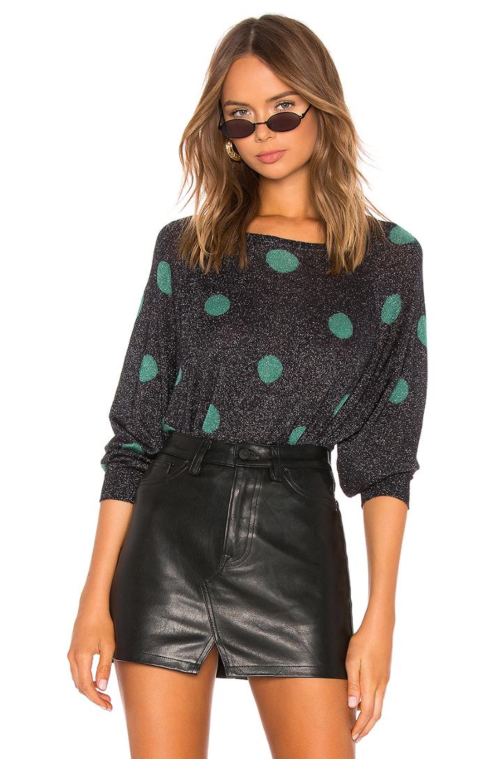 Polk Dot Crew Neck Sweater