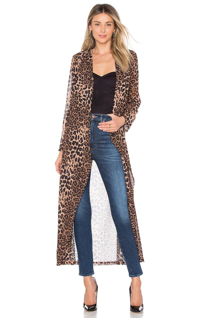 Freya Leopard Drape Trench