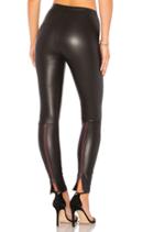 Fleece Lined Liquid Legging With Contrast Zipper