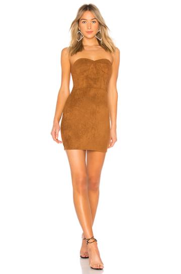 Carla Faux Suede Strapless Dress