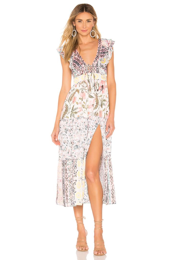 Sakura Crinkle Chiffon Satin Midi Dress