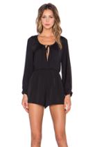 Tie Front Long Sleeve Romper