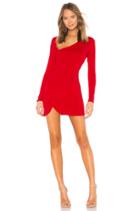 Curved Neck Long Sleeve Dress