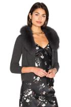 Blue Fox Fur Collar Cardigan
