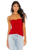 Strapless Ruffle Trim Ruched Top