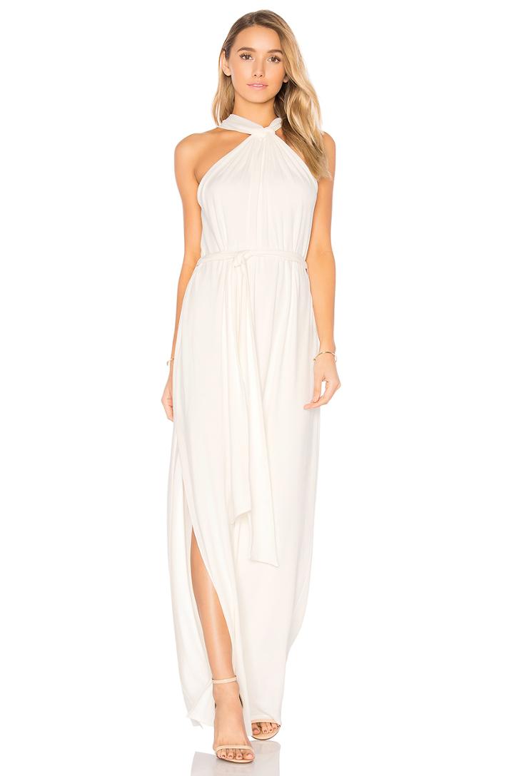 Sleeveless Knot Drape Neck Gown
