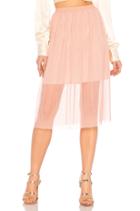 Midi Skirt With Elastic In Rose Smoke