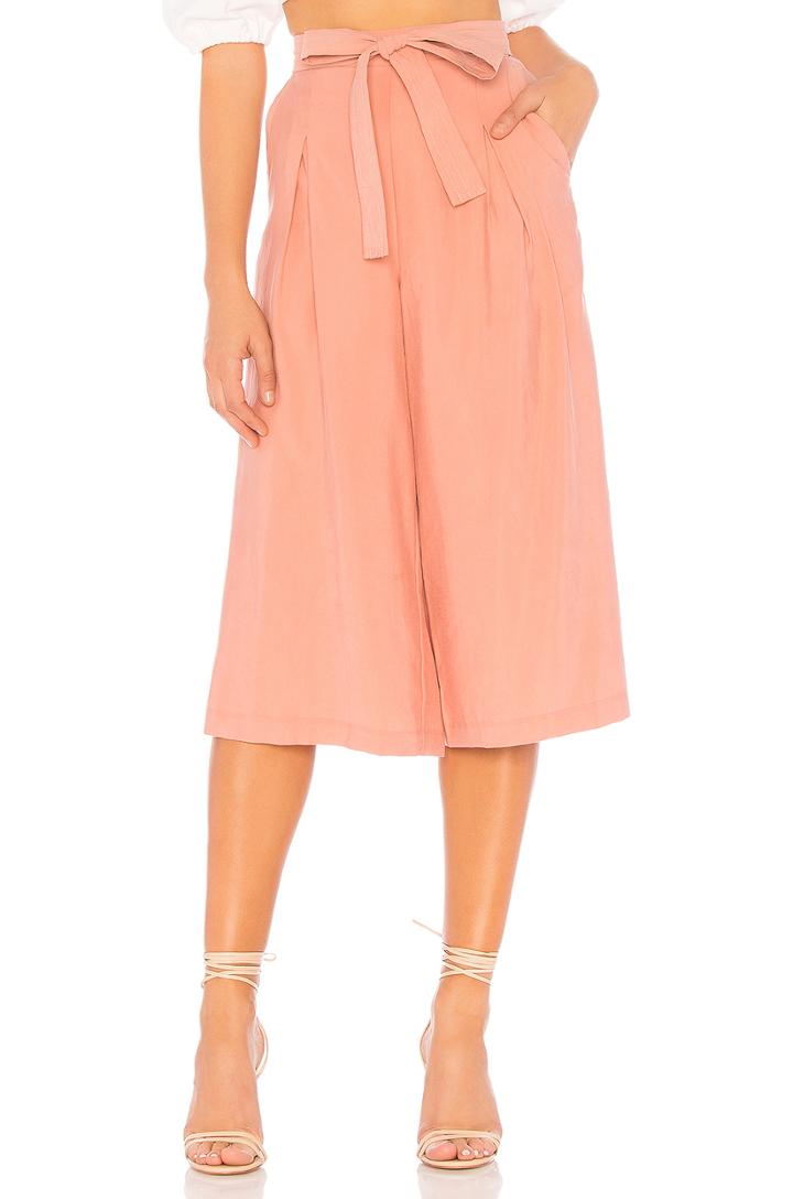 Self Belted Culotte In Rose Dawn