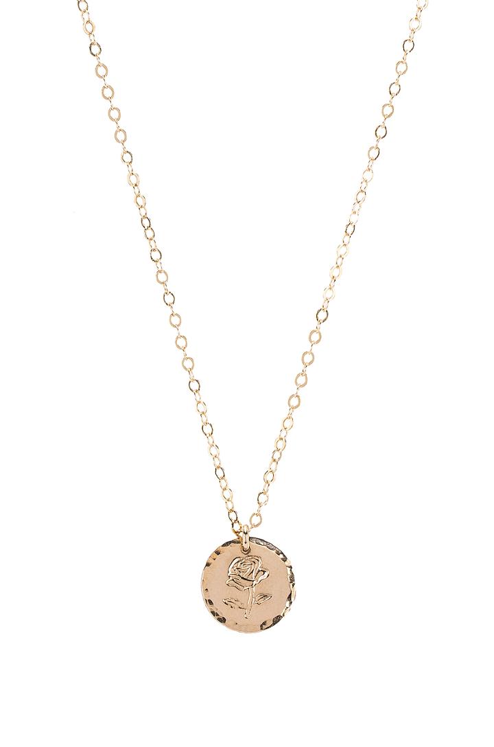 Rose Stamp Coin Necklace