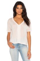 V Neck Short Sleeve Crop Tee
