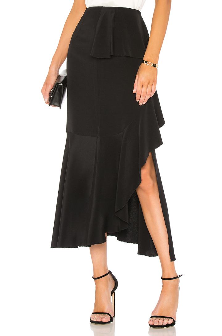 Off Center Ruffle Skirt
