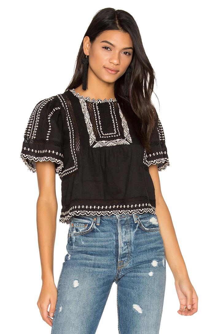 Short Sleeve Esme Embroidered Top