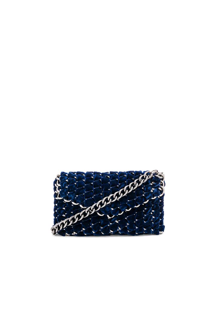 Eve Velvet Clutch With Gunmetal Chain