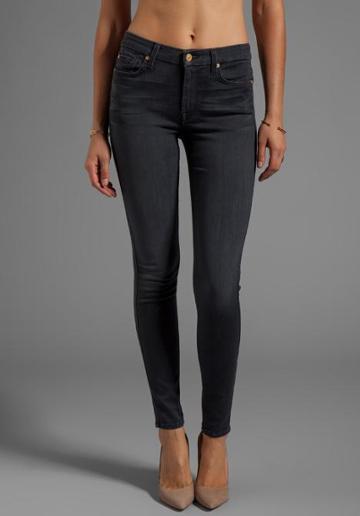 7 For All Mankind High Waisted Skinny In Bastille Castle Grey