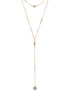 Cystal & Chain Lariat Necklace