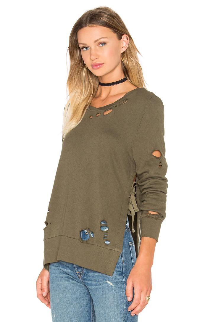 Destroyed Side Slit Sweatshirt