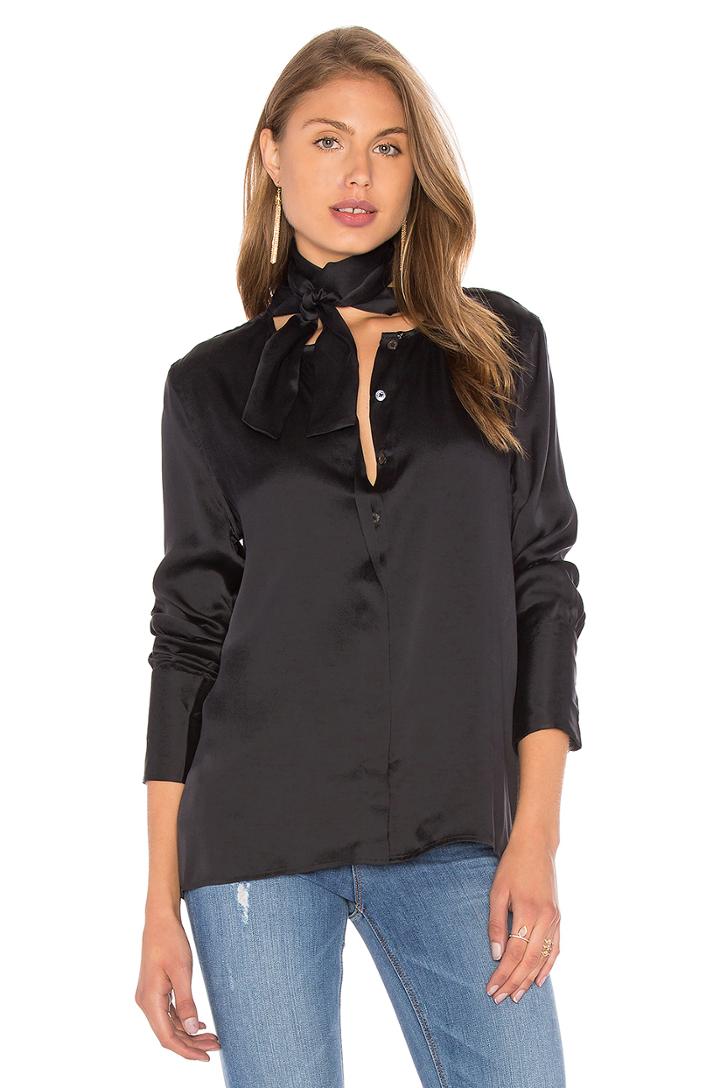Leema Silk Tie Neck Blouse