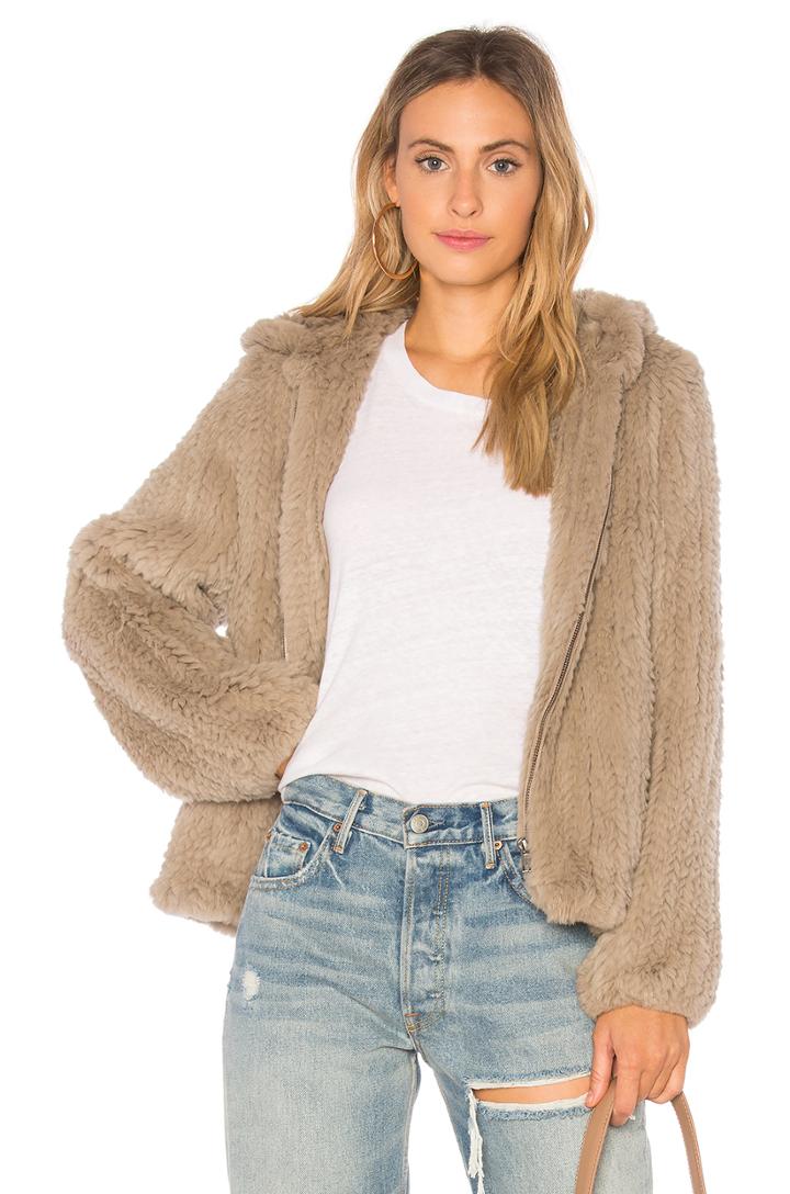 Sheered Rabbit Fur Hoodie