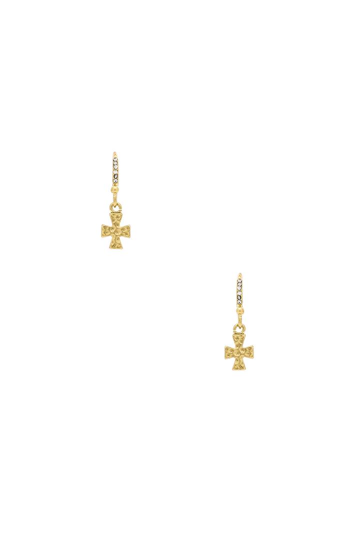 The Hammered Pave Cross Hooks