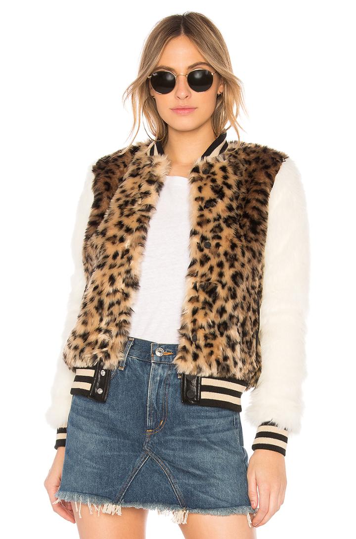 The Faux Fur Baseball Snap Jacket