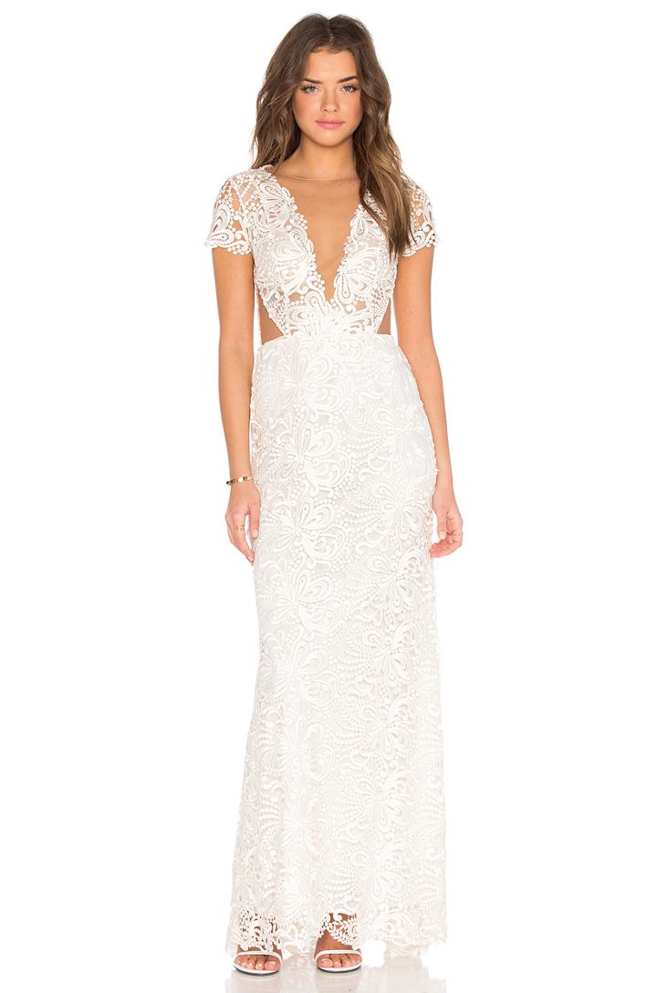 Deep V Lace Gown