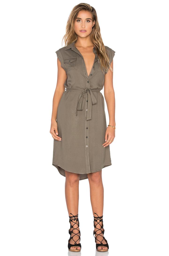 Maia Sleeveless Military Dress