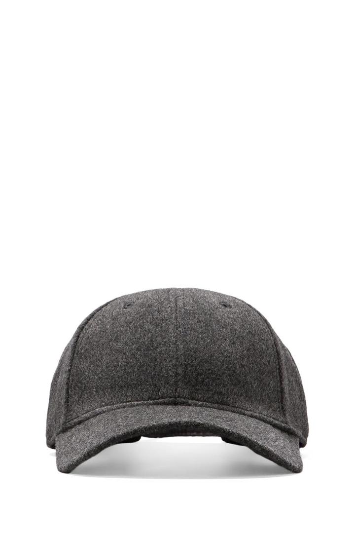 Gents Co. Luxe Cashmere Blend Cap With Rabbit Fur In Grey