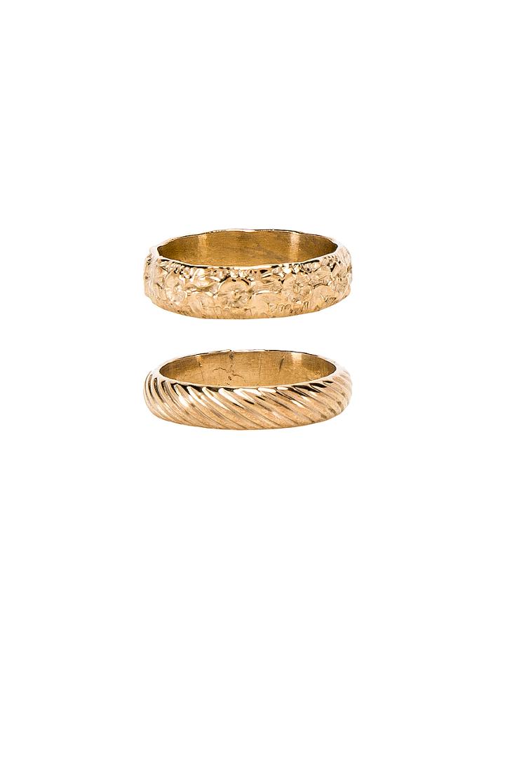 Stripe & Aloha Ring Set