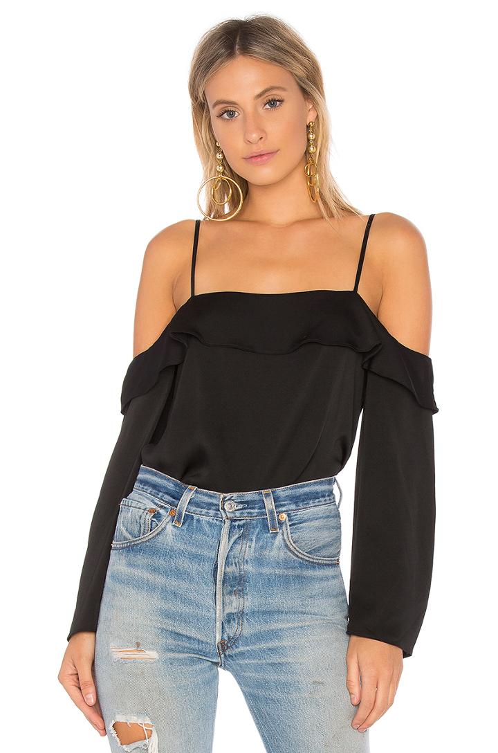 Cascade Sleeve Cold Shoulder Blouse