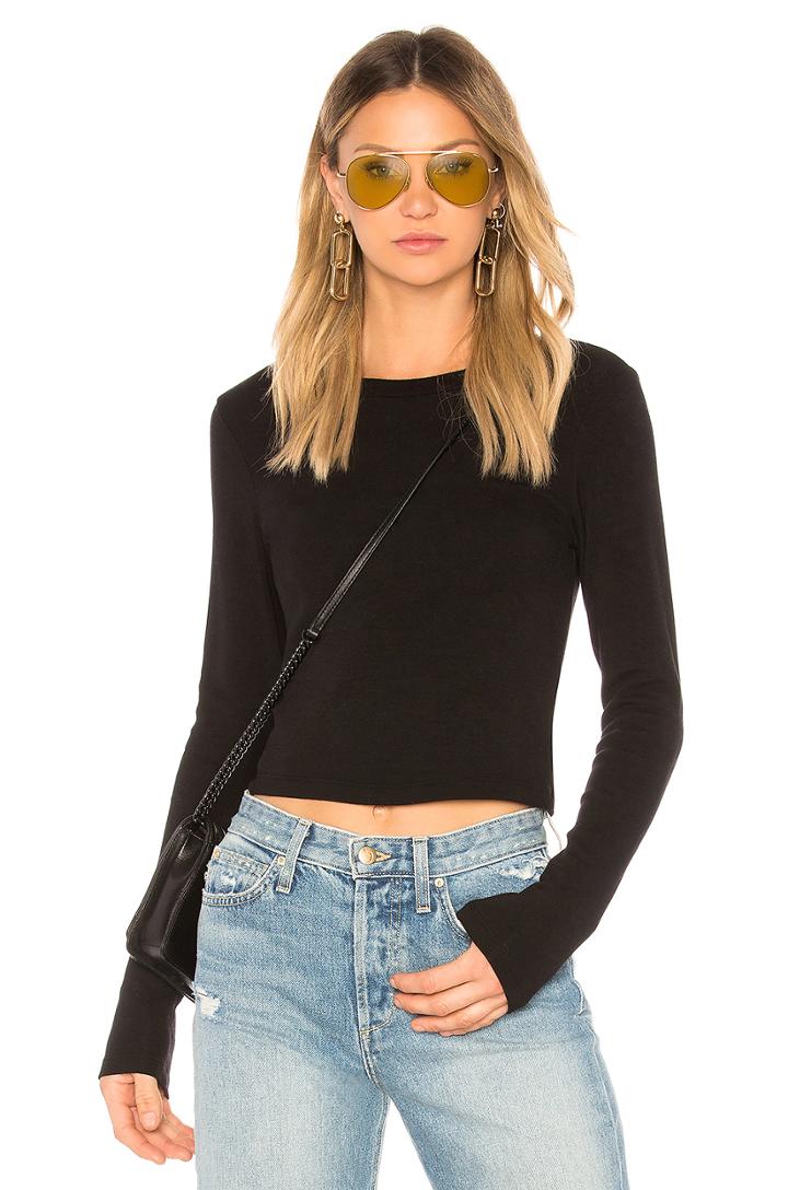 Ribbed Crew Neck Crop Top